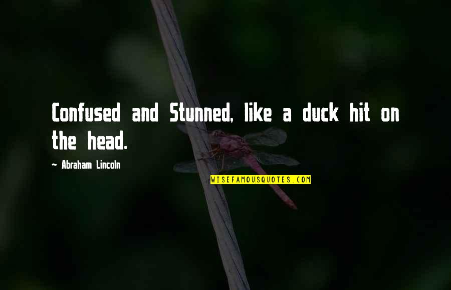 Getting Through Today Quotes By Abraham Lincoln: Confused and Stunned, like a duck hit on