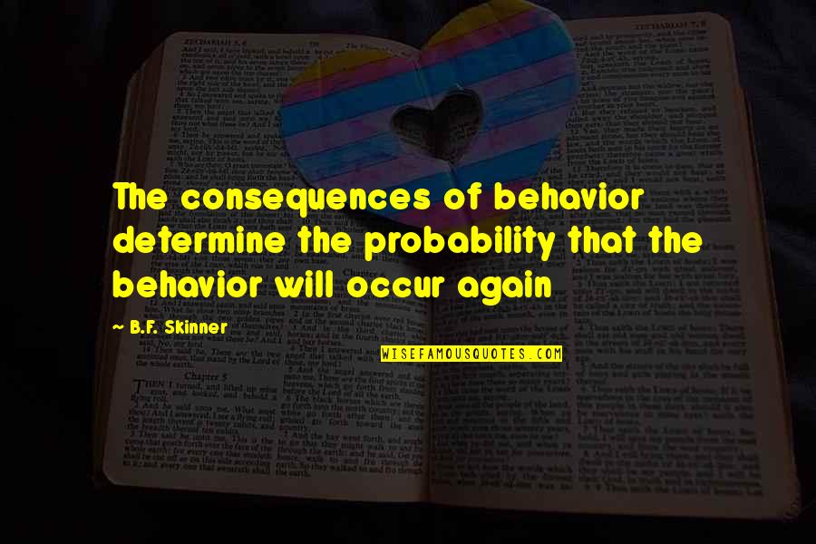Ghaye And Ghaye Quotes By B.F. Skinner: The consequences of behavior determine the probability that