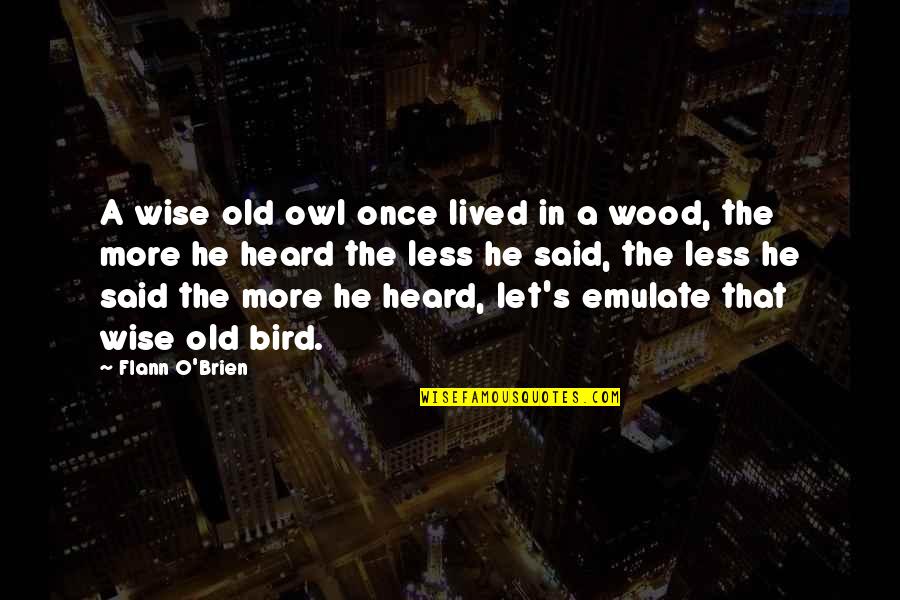 Ghiwane Mp3 Quotes By Flann O'Brien: A wise old owl once lived in a