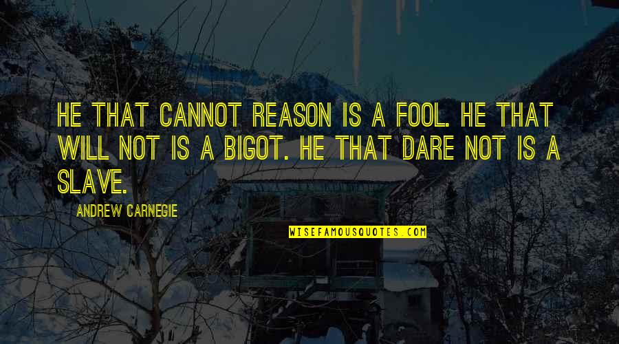 Giaconia Life Quotes By Andrew Carnegie: He that cannot reason is a fool. He