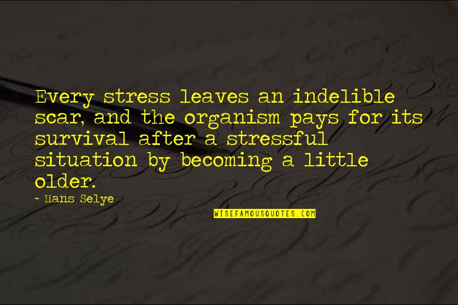 Gift Of Hearing Quotes By Hans Selye: Every stress leaves an indelible scar, and the