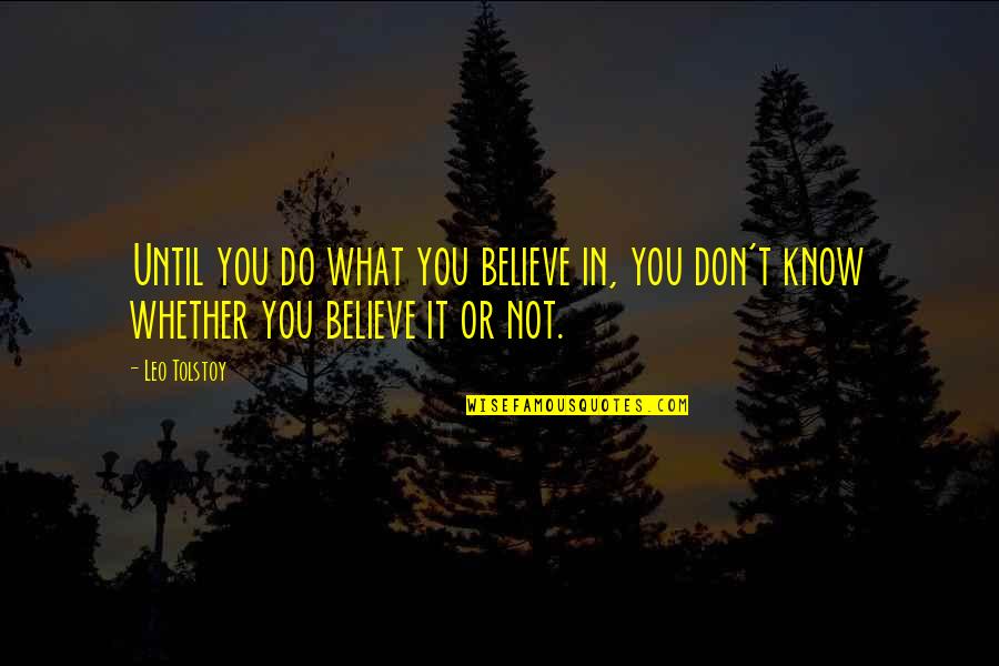 Gips Quotes By Leo Tolstoy: Until you do what you believe in, you