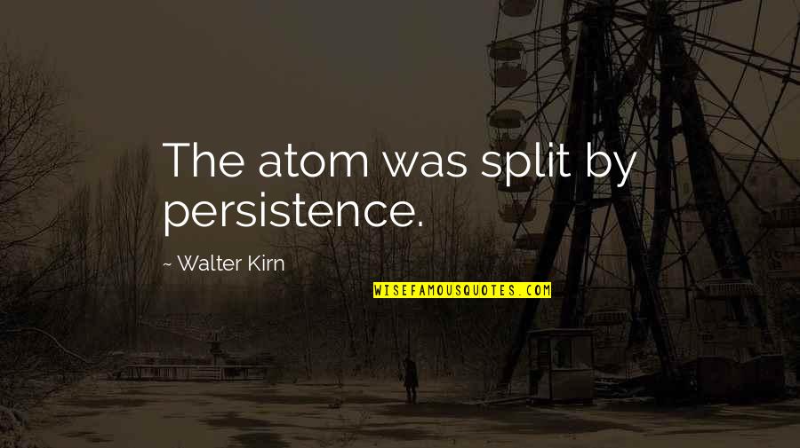 Giraif Quotes By Walter Kirn: The atom was split by persistence.