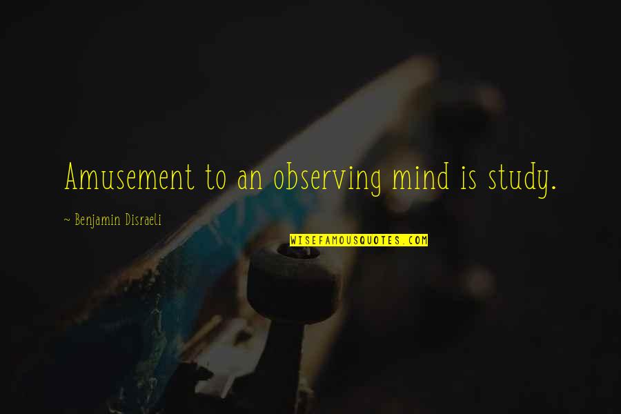 Gitonga Kinyanjui Quotes By Benjamin Disraeli: Amusement to an observing mind is study.