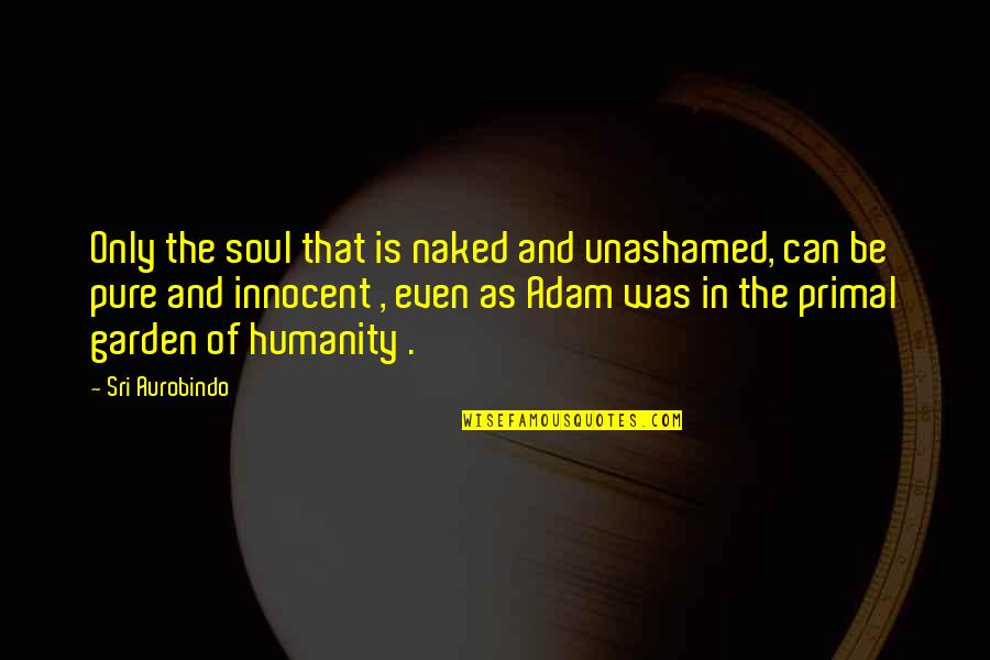 Glymphid Quotes By Sri Aurobindo: Only the soul that is naked and unashamed,