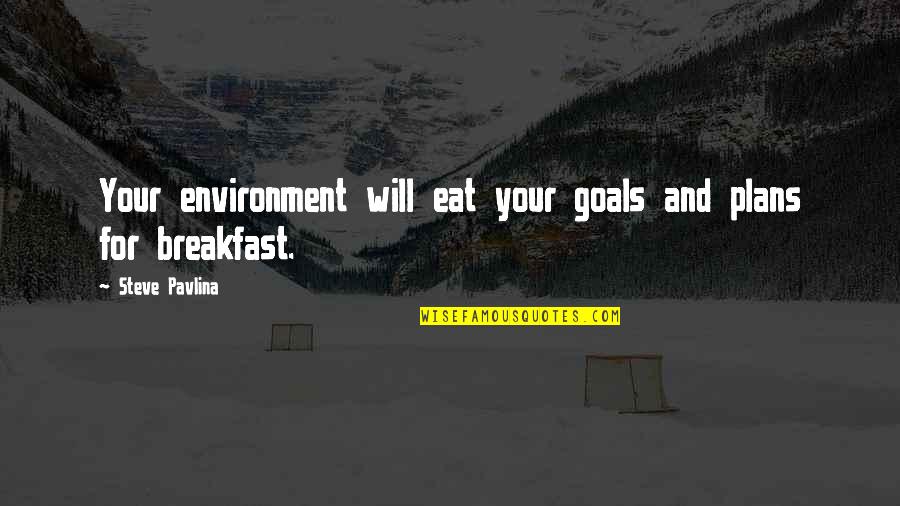 Goals And Change Quotes By Steve Pavlina: Your environment will eat your goals and plans