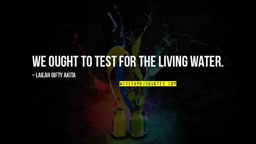 God Test Quotes By Lailah Gifty Akita: We ought to test for the living water.