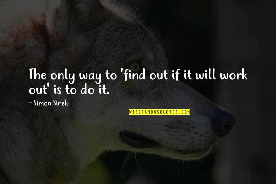 Godfroy Reserve Quotes By Simon Sinek: The only way to 'find out if it