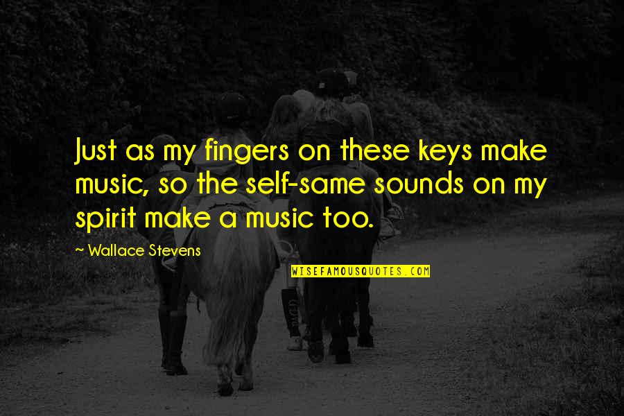 Goetz Manderley Quotes By Wallace Stevens: Just as my fingers on these keys make