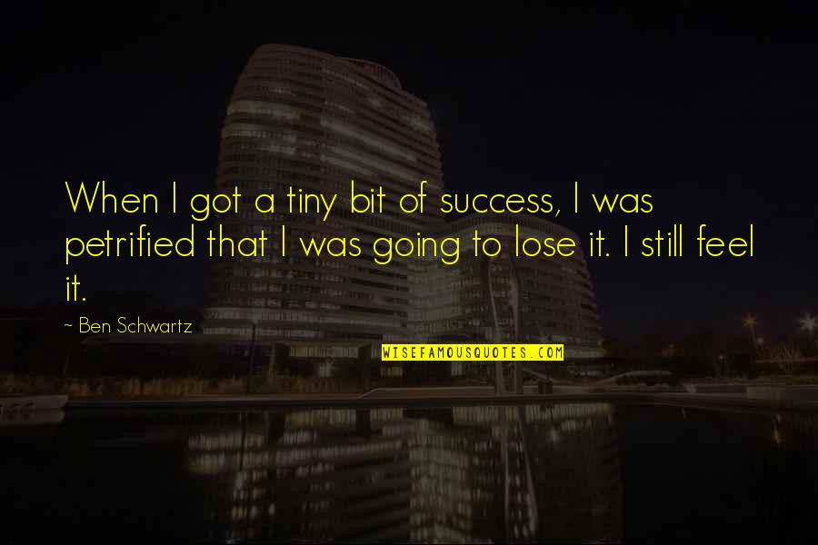 Going For Success Quotes By Ben Schwartz: When I got a tiny bit of success,