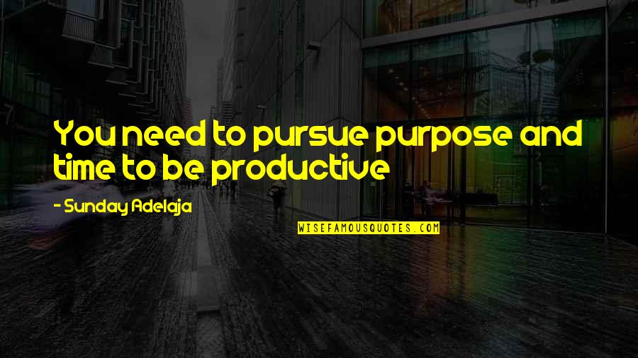 Gondang Jgn Quotes By Sunday Adelaja: You need to pursue purpose and time to