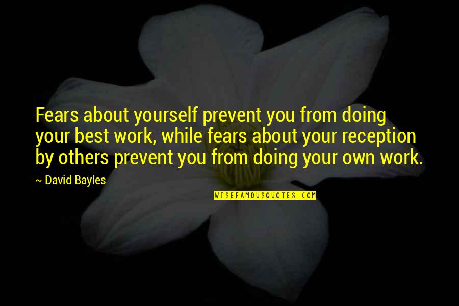 Gongaware Greenhouse Quotes By David Bayles: Fears about yourself prevent you from doing your