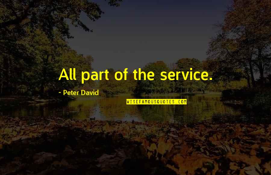 Good Night Unwind Quotes By Peter David: All part of the service.