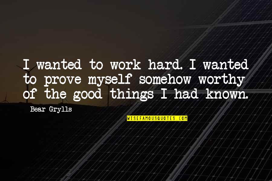 Good Things Are Hard Quotes By Bear Grylls: I wanted to work hard. I wanted to