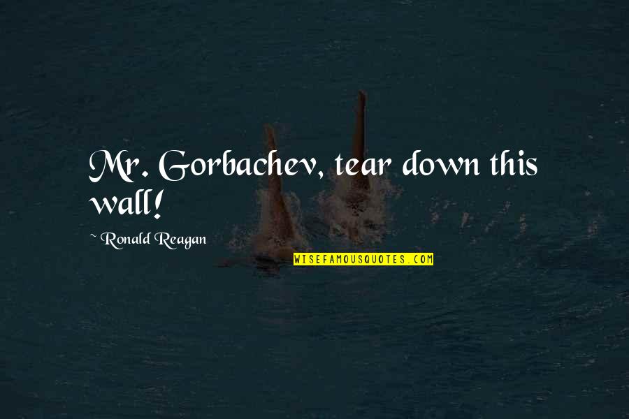 Gorbachev And Reagan Quotes By Ronald Reagan: Mr. Gorbachev, tear down this wall!