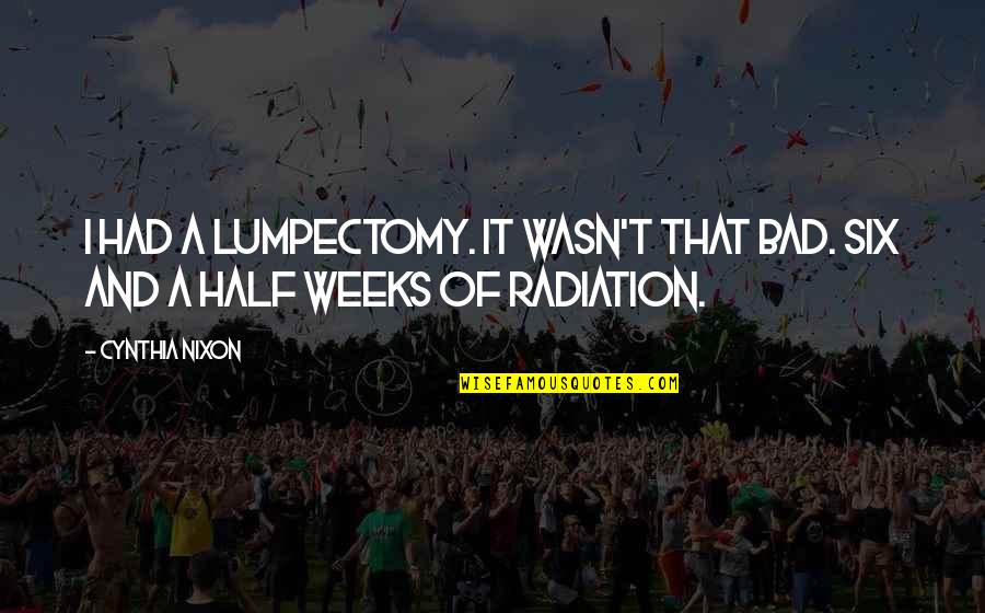 Gorske Oci Quotes By Cynthia Nixon: I had a lumpectomy. It wasn't that bad.