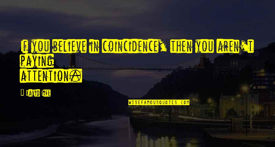 Goryachiye Quotes By David Life: If you believe in coincidence, then you aren't