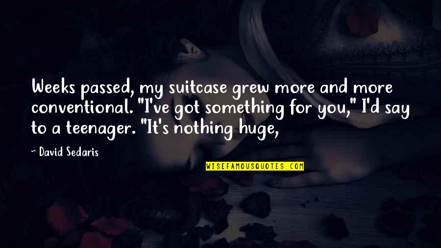 Got'round Quotes By David Sedaris: Weeks passed, my suitcase grew more and more