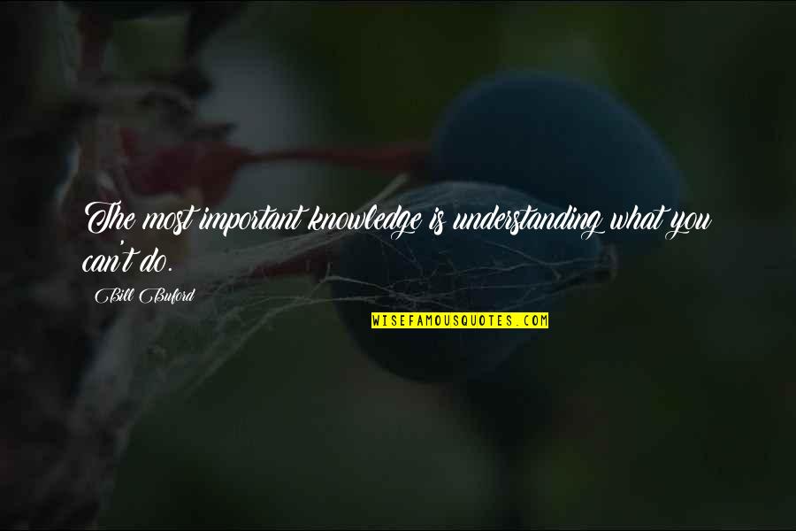 Gottmans 4 Quotes By Bill Buford: The most important knowledge is understanding what you