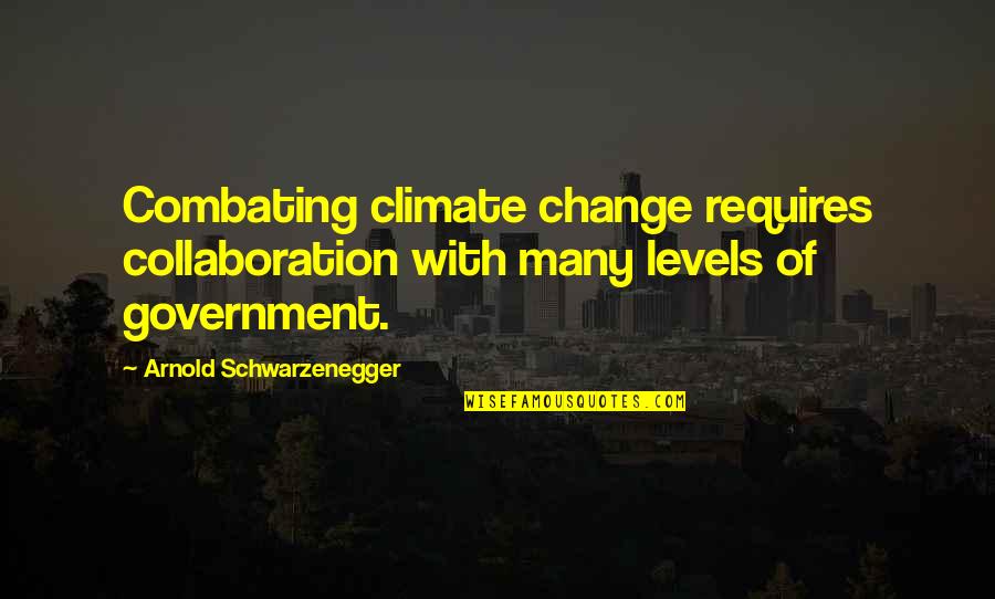 Gourinchas Berkeley Quotes By Arnold Schwarzenegger: Combating climate change requires collaboration with many levels