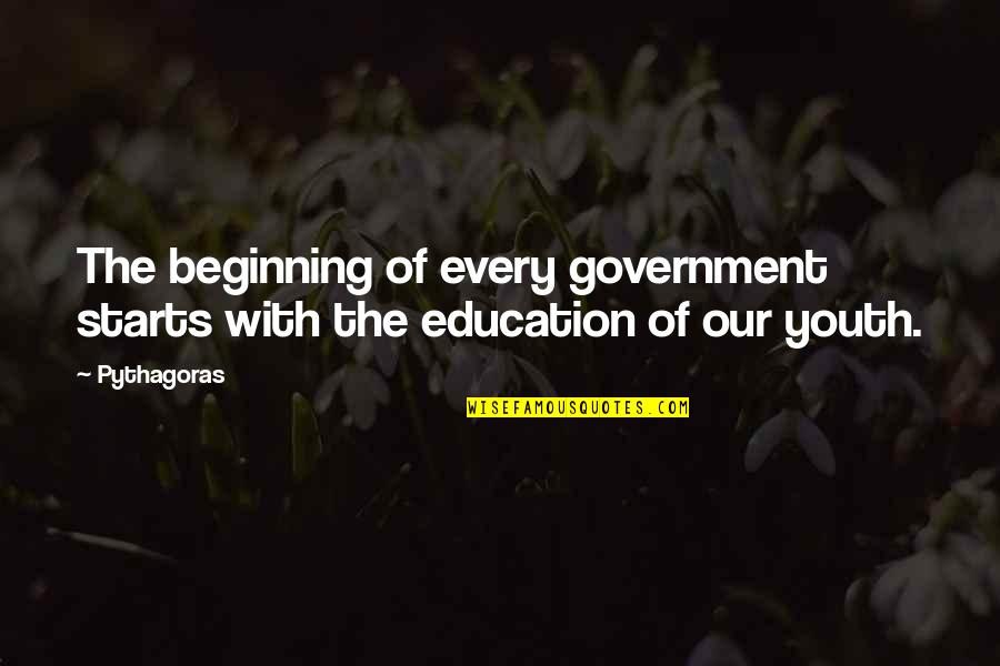 Government Education Quotes By Pythagoras: The beginning of every government starts with the