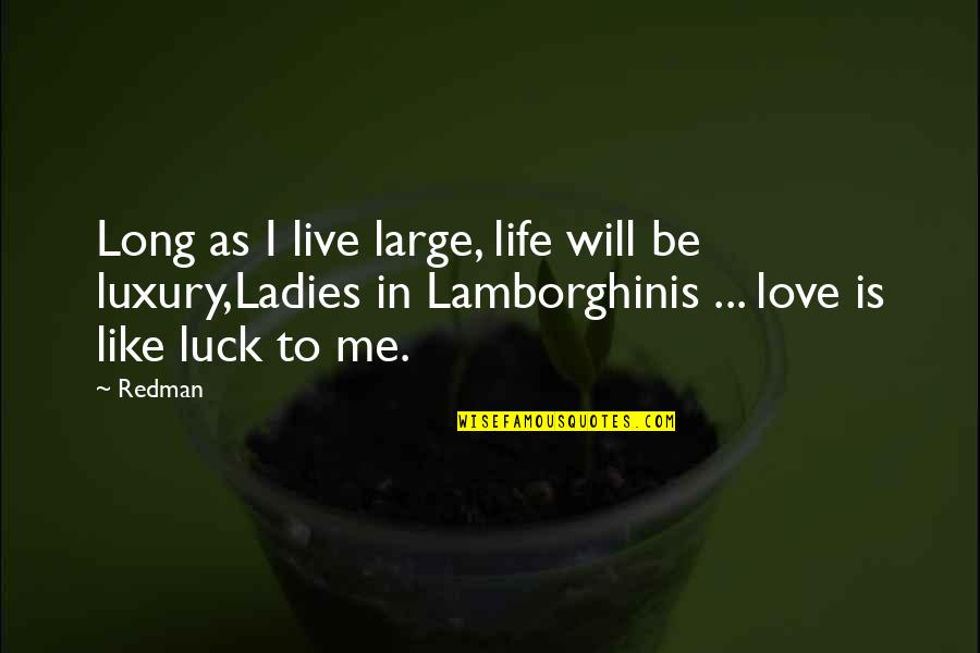 Gr8 Ppl Quotes By Redman: Long as I live large, life will be