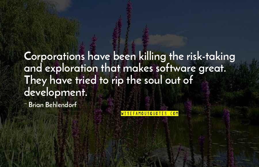 Grandmother Passed Away Quotes By Brian Behlendorf: Corporations have been killing the risk-taking and exploration