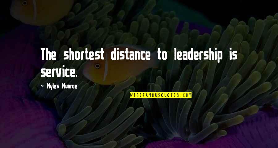 Grapplings Quotes By Myles Munroe: The shortest distance to leadership is service.