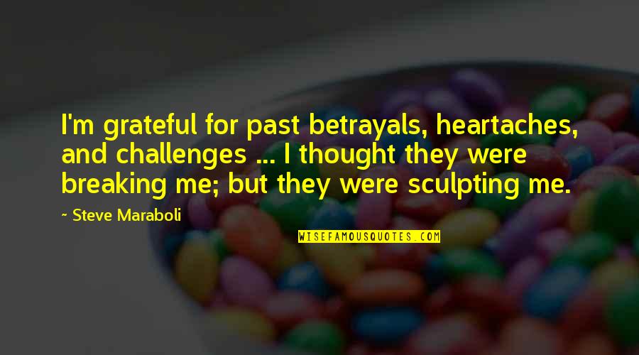 Grateful Happiness Quotes By Steve Maraboli: I'm grateful for past betrayals, heartaches, and challenges