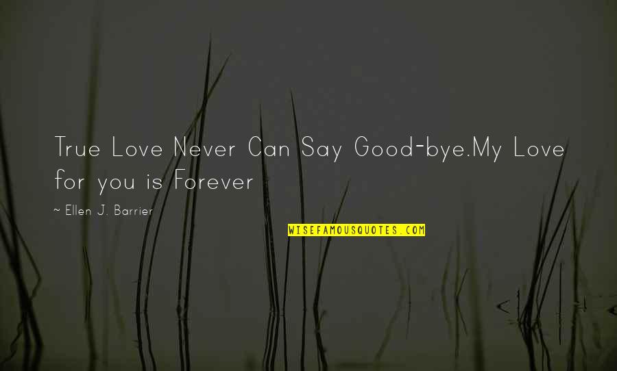 Grave Site Quotes By Ellen J. Barrier: True Love Never Can Say Good-bye.My Love for