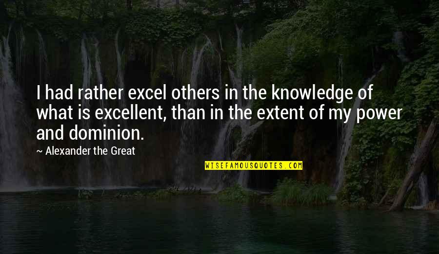 Great Power Quotes By Alexander The Great: I had rather excel others in the knowledge