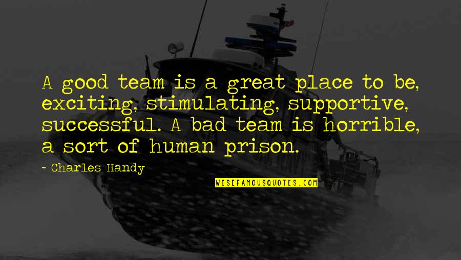 Great Team Quotes By Charles Handy: A good team is a great place to