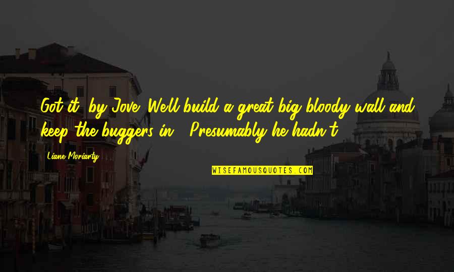 Great Wall Quotes By Liane Moriarty: Got it, by Jove! We'll build a great