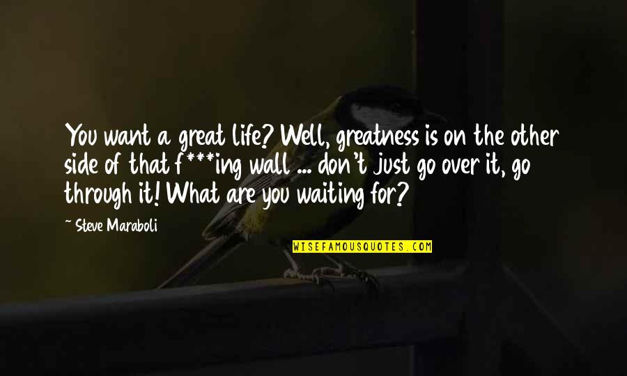 Great Wall Quotes By Steve Maraboli: You want a great life? Well, greatness is