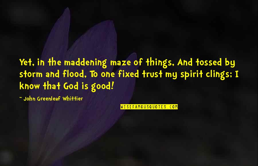 Greenleaf Whittier Quotes By John Greenleaf Whittier: Yet, in the maddening maze of things, And