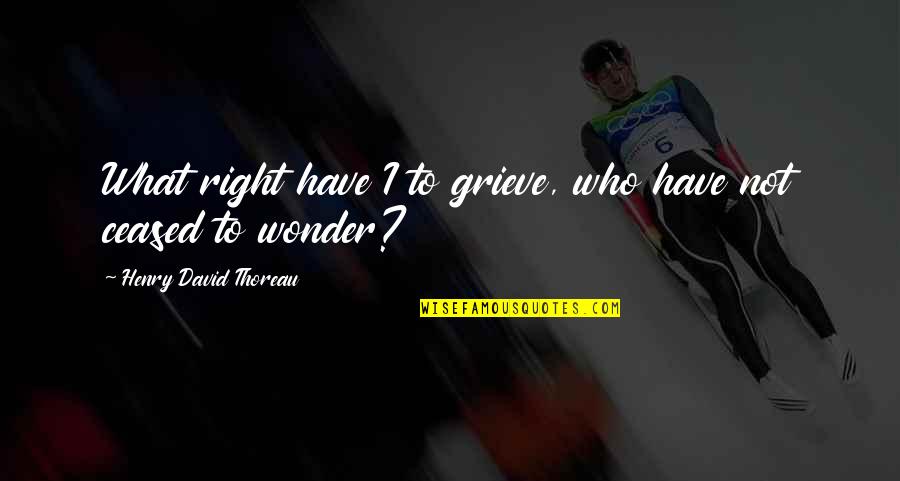 Grieve Not Quotes By Henry David Thoreau: What right have I to grieve, who have