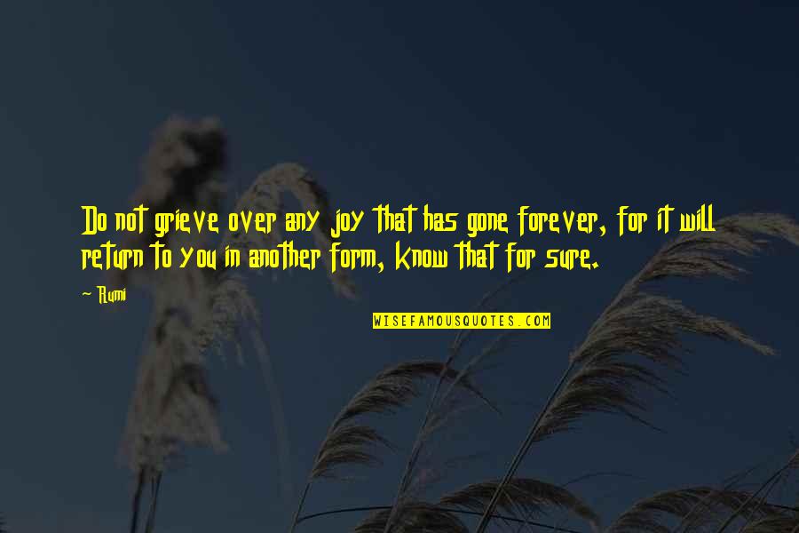 Grieve Not Quotes By Rumi: Do not grieve over any joy that has