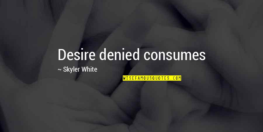 Griffin And Helen Quotes By Skyler White: Desire denied consumes