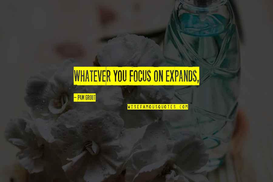 Grout Quotes By Pam Grout: Whatever you focus on expands,