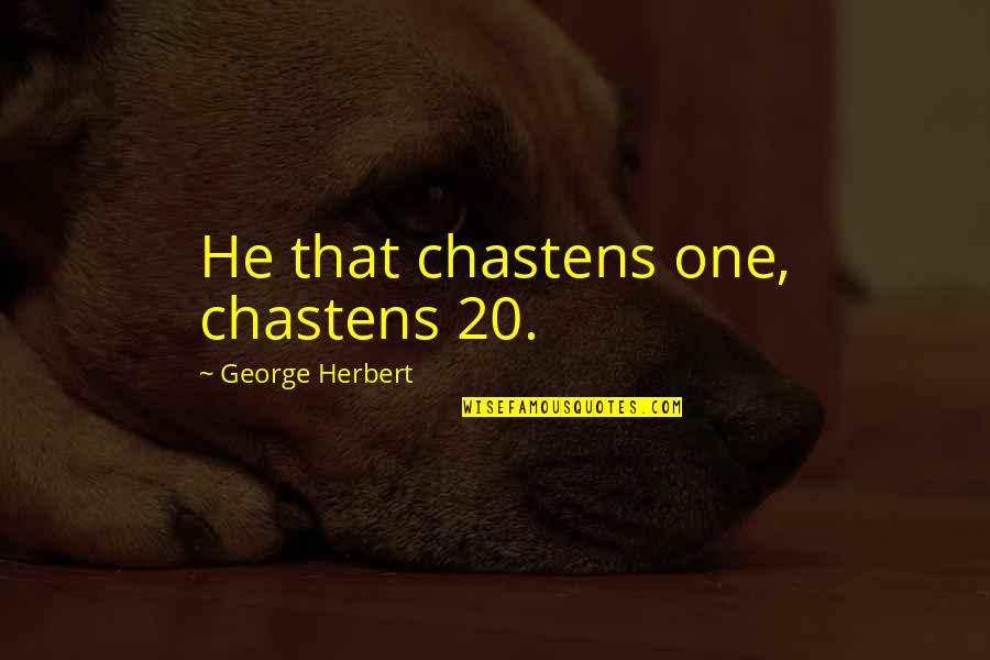 Gruwell Electric Quotes By George Herbert: He that chastens one, chastens 20.