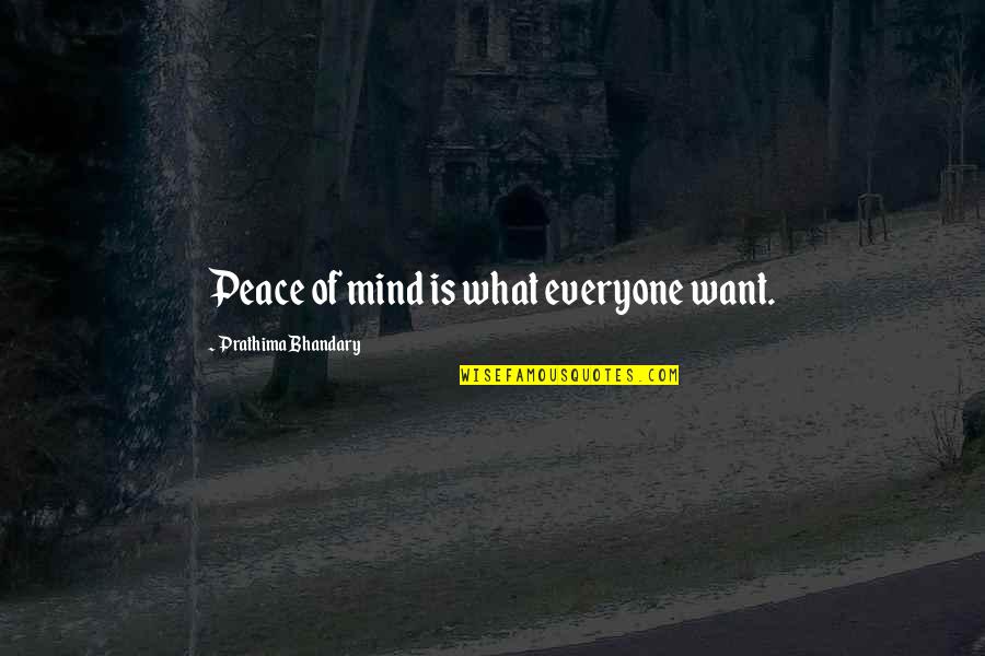 Guard Houses Crossword Quotes By Prathima Bhandary: Peace of mind is what everyone want.