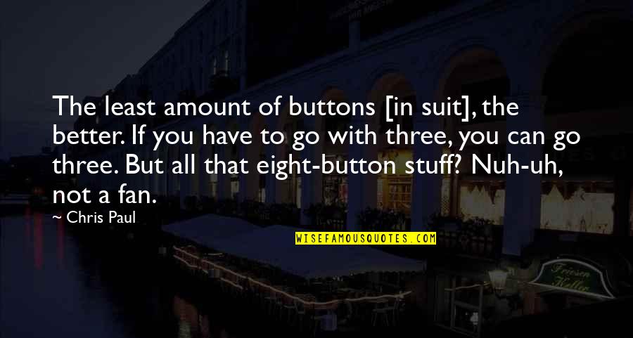 Guard My Heart Lord Quotes By Chris Paul: The least amount of buttons [in suit], the