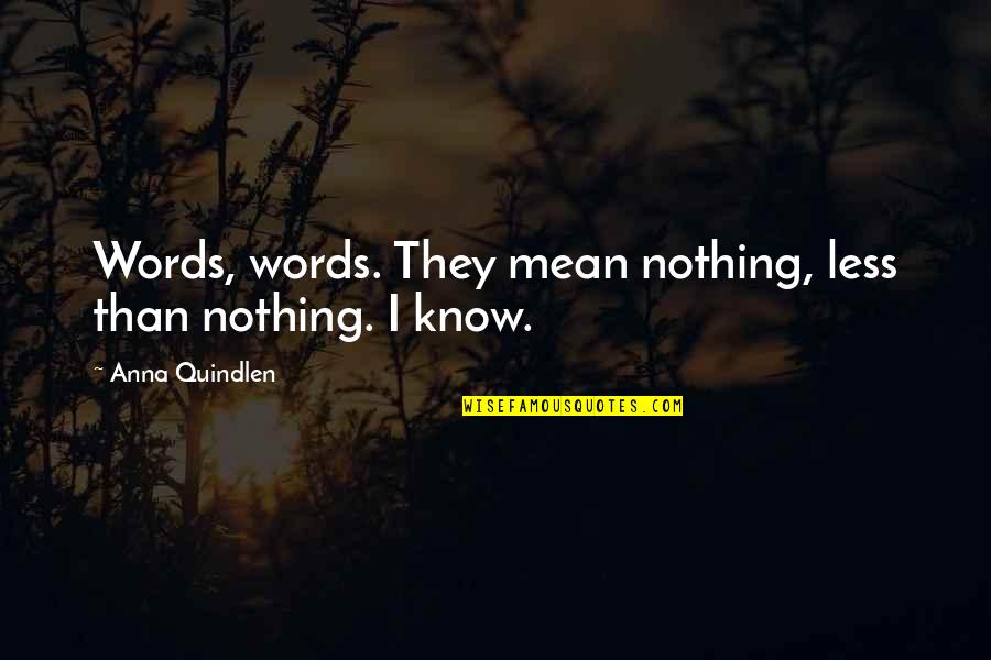 Guillain Barre Quotes By Anna Quindlen: Words, words. They mean nothing, less than nothing.