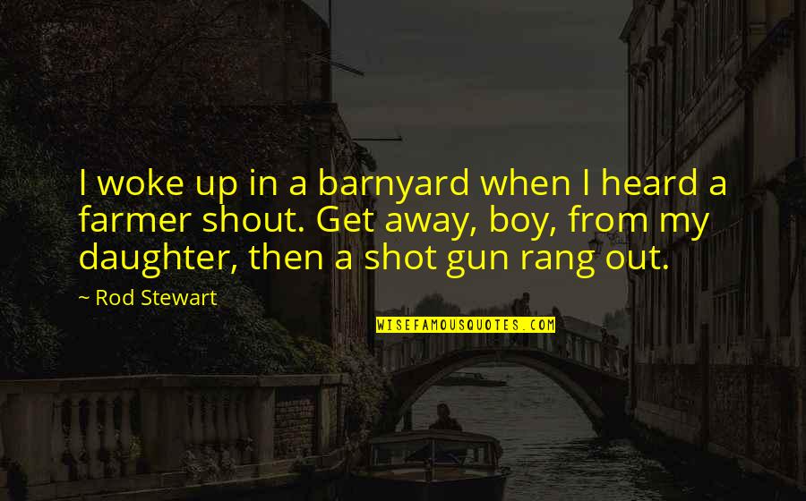 Gun That Shot Quotes By Rod Stewart: I woke up in a barnyard when I