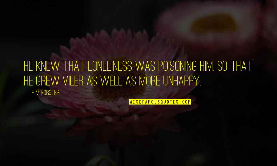 Gyoko's Quotes By E. M. Forster: He knew that loneliness was poisoning him, so