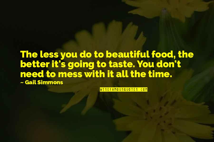 Gyro Food Quotes By Gail Simmons: The less you do to beautiful food, the