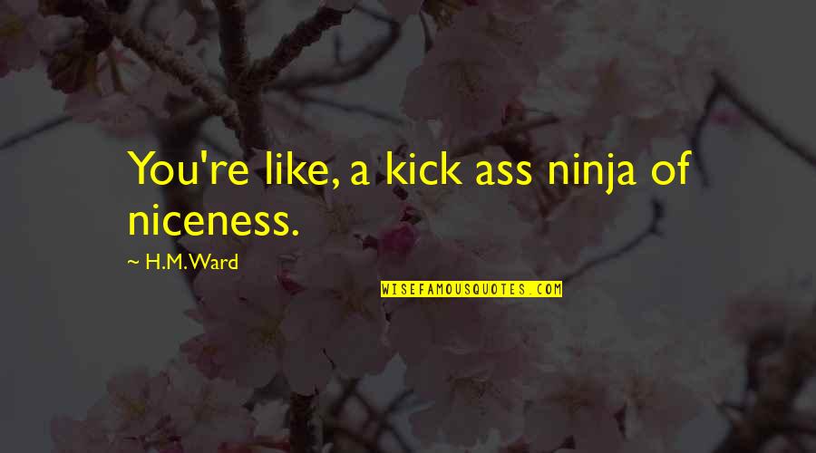 H.ch.andersen Quotes By H.M. Ward: You're like, a kick ass ninja of niceness.