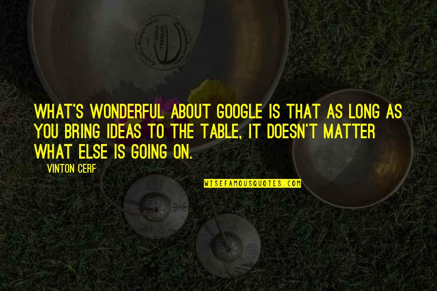 Haifas Home Quotes By Vinton Cerf: What's wonderful about Google is that as long