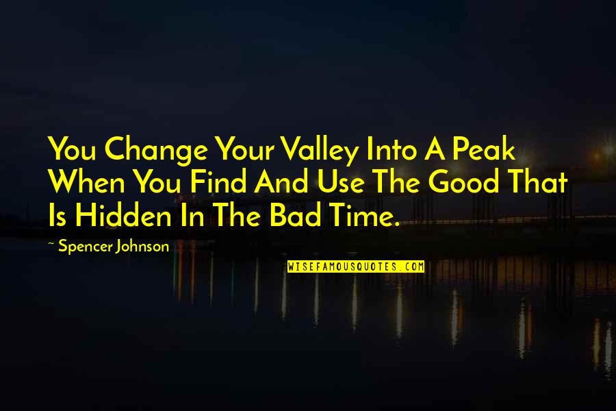 Halsband Honden Quotes By Spencer Johnson: You Change Your Valley Into A Peak When