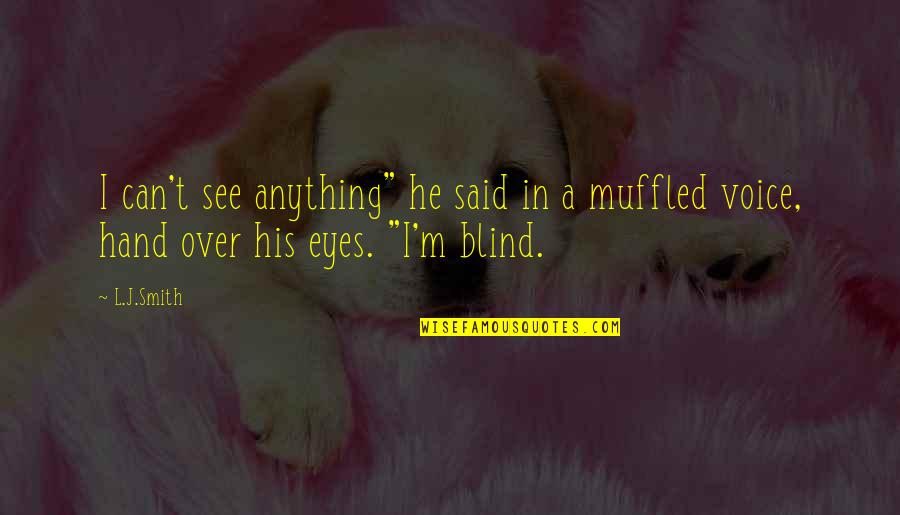 Hand Funny Quotes By L.J.Smith: I can't see anything" he said in a